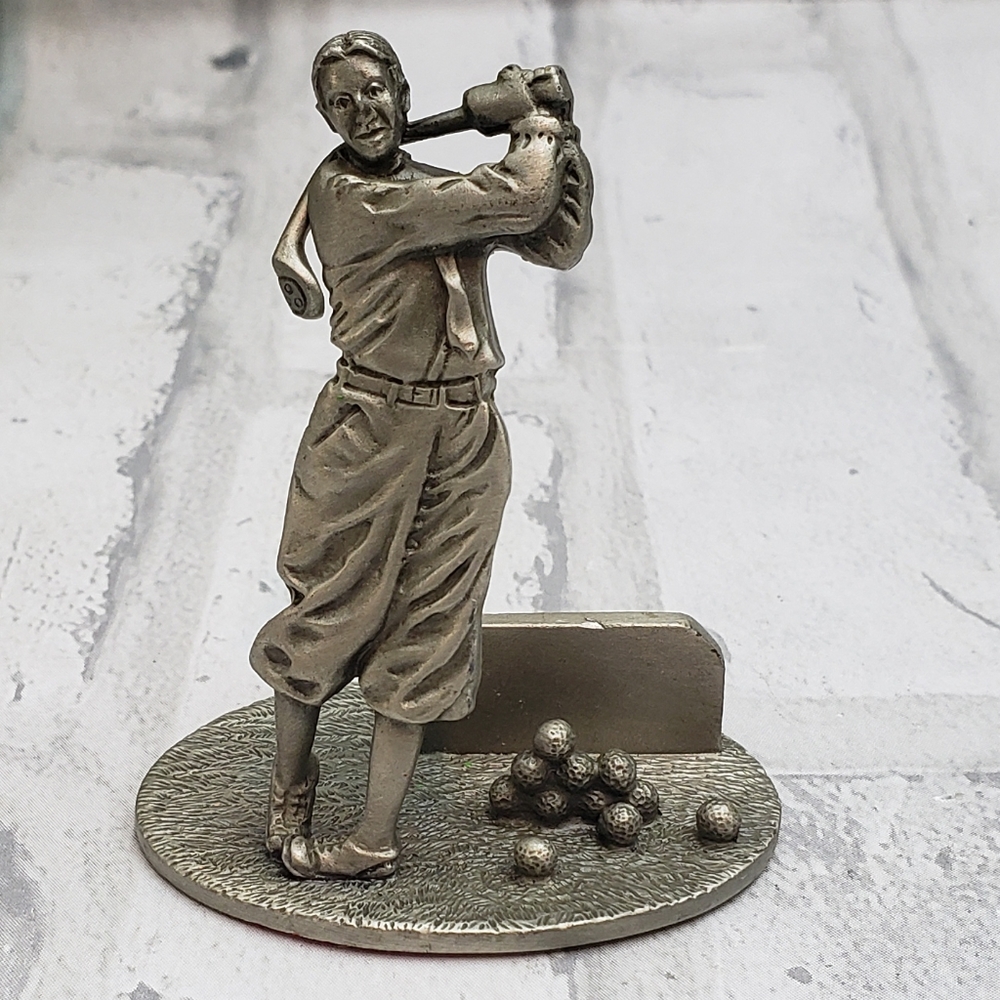 FORT Pewter Man Playing Golf Figurine